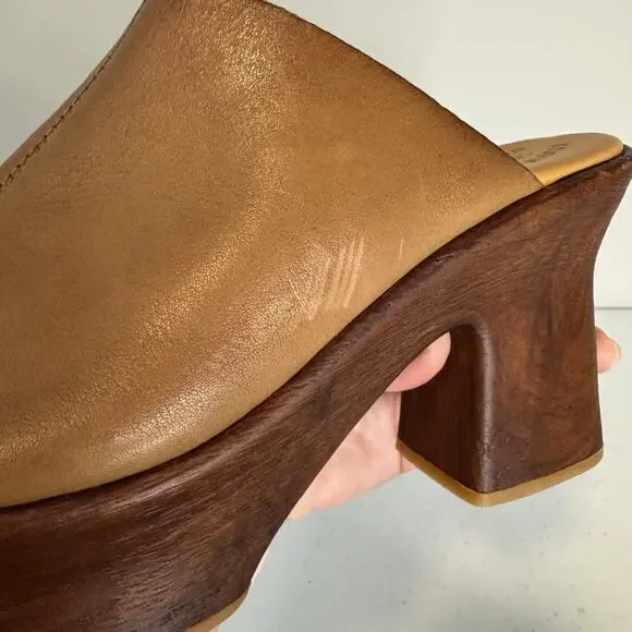 Kork-Ease Cassia Platform Shoes Women's Size 9M Brown Leather Slip On Clogs Open - Picture 14 of 16